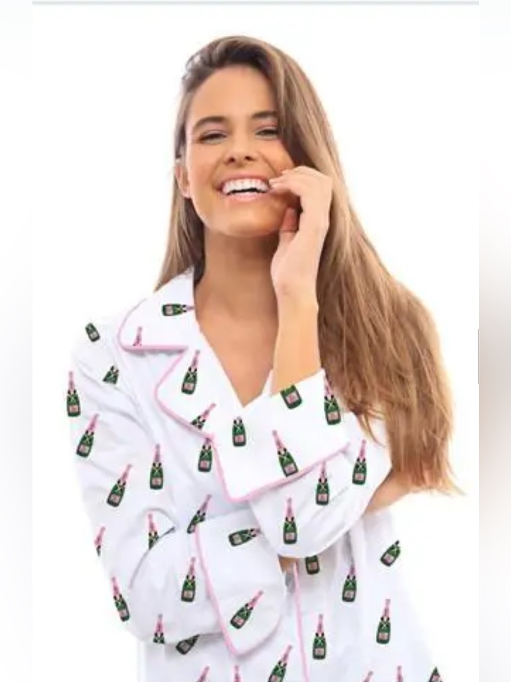 Toss Designs $88 Sleep Tight Champagne Bottle Night Shirt Size L/XL - Picture 2 of 8